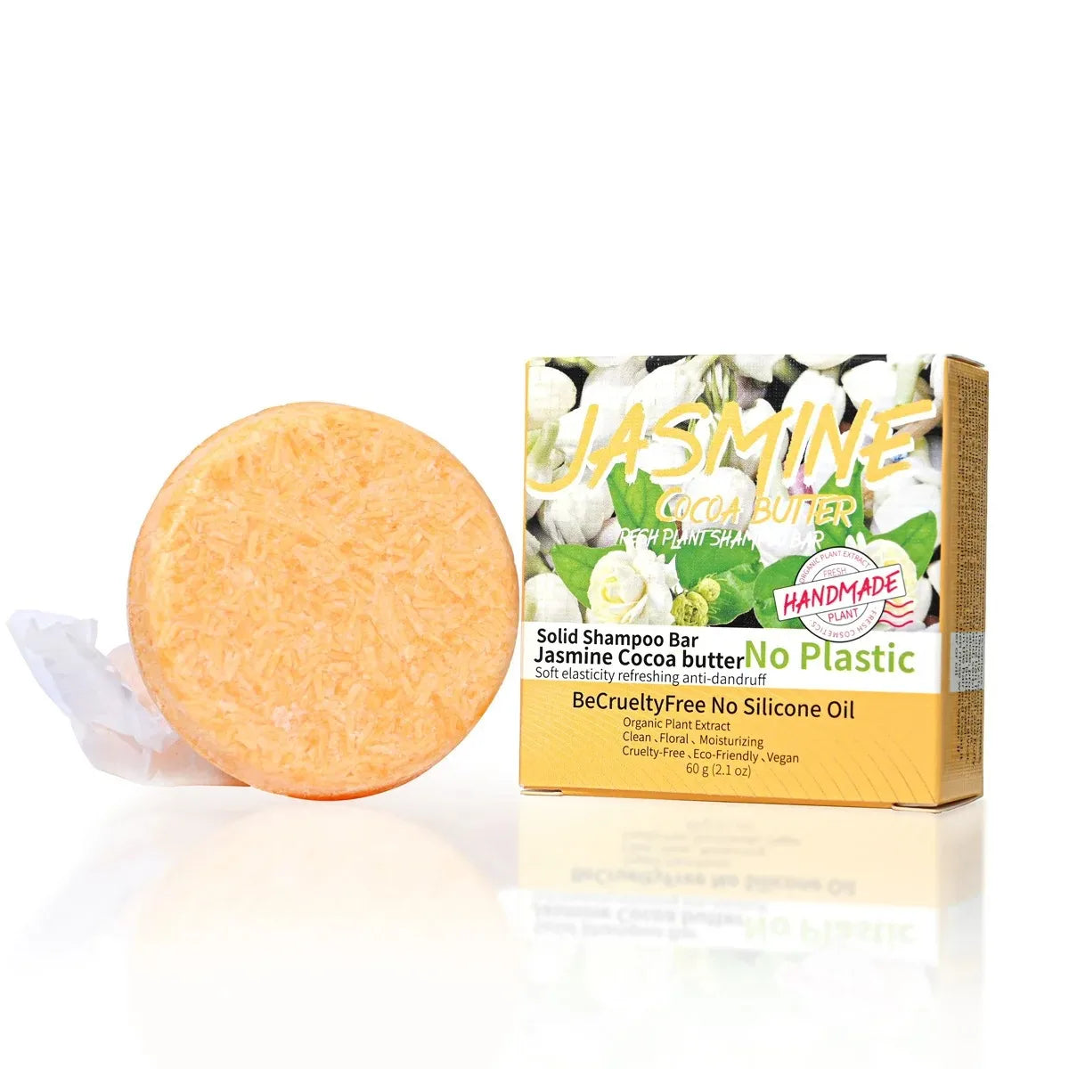 Jasmine Scented Handmade Shampoo Solid Shampoo Stick Plant Essential Oil Soap Oil Control and Refreshing Soap Vue