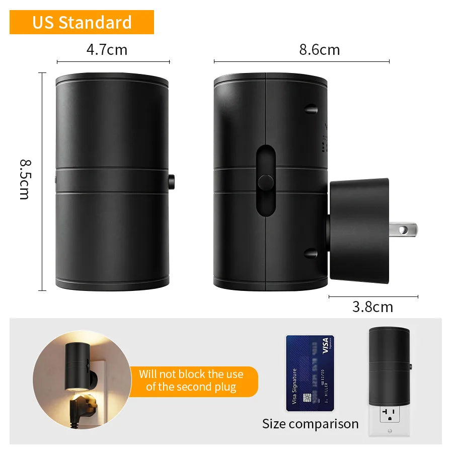 LED Plug-In Wall Sconce Night Light with Dusk-to-Dawn Sensor Up Down Lighting for Bedroom Hallway Indoor Decorative Lamp Vue