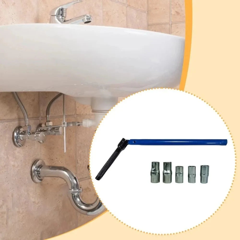 Bar Handle Shower Valve Wrench Labor Saving Durable Hardened Tap Wrench Professional Grade Smooth Surface Plumber Socket Wrench Vue