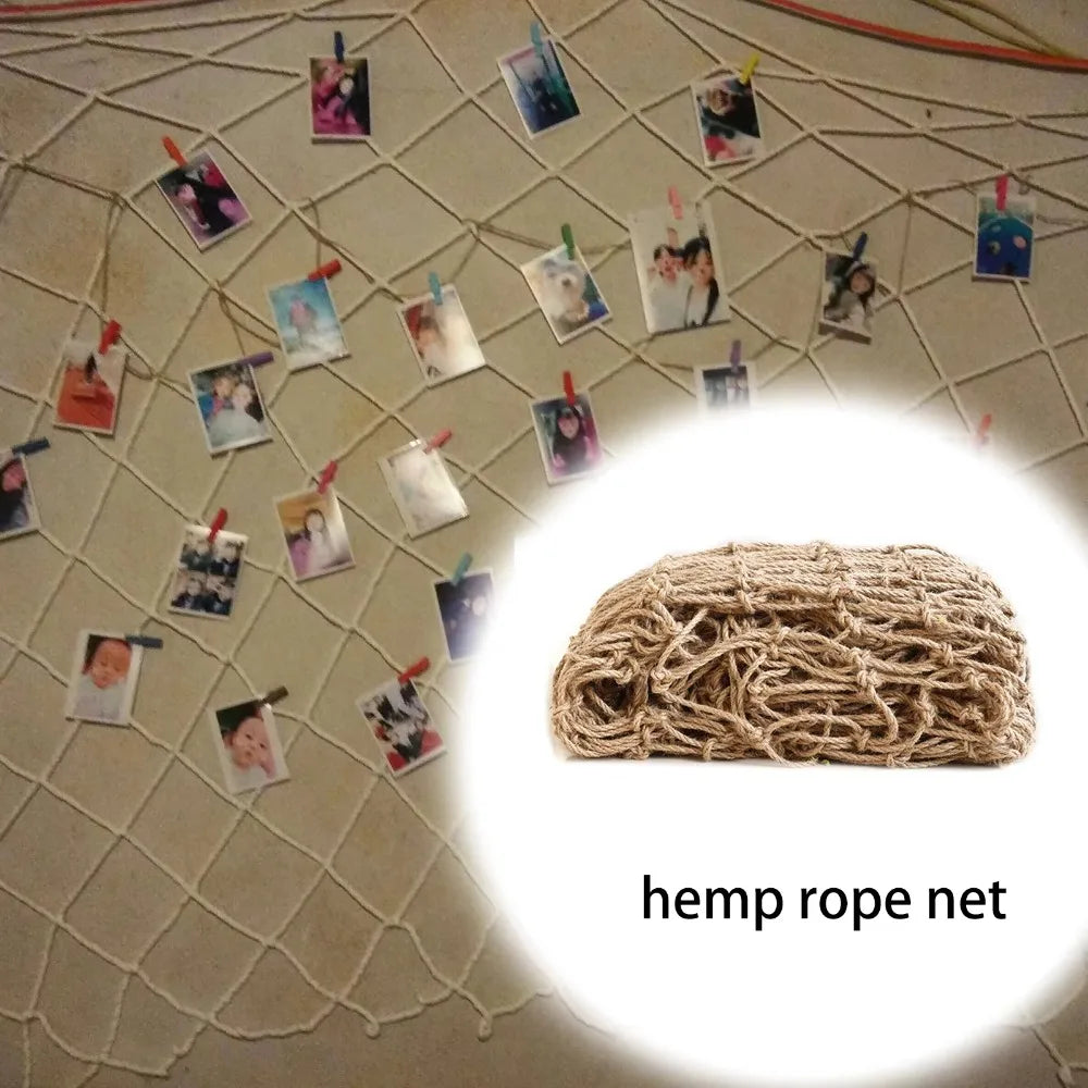 Hemp Rope Climbing Net Nature Jute Garden Balcony Twine Trellis