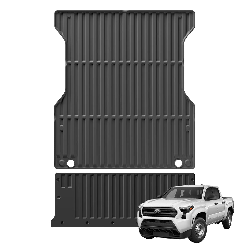 for Toyota Tacoma 2024 6FT Truck Bed Liner Pad TPE 3D All Season Protection Car Truck Bed Mat Black Vue