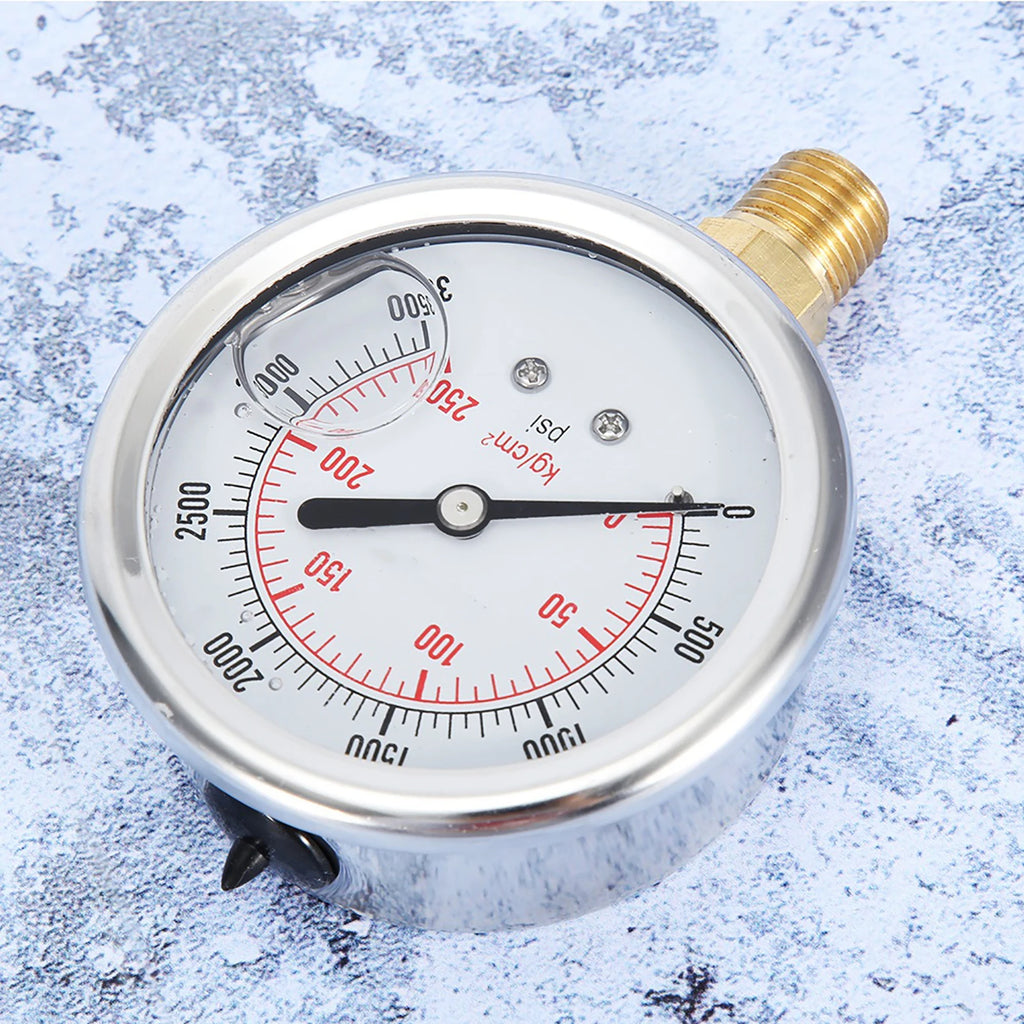 Fuel Pressure Gauge Fuel Pressure Liquid Filled Gauge Stainless Steel Hydraulic Liquid Filled Fuel Pressure Gauge 0-3500 PSI Vue