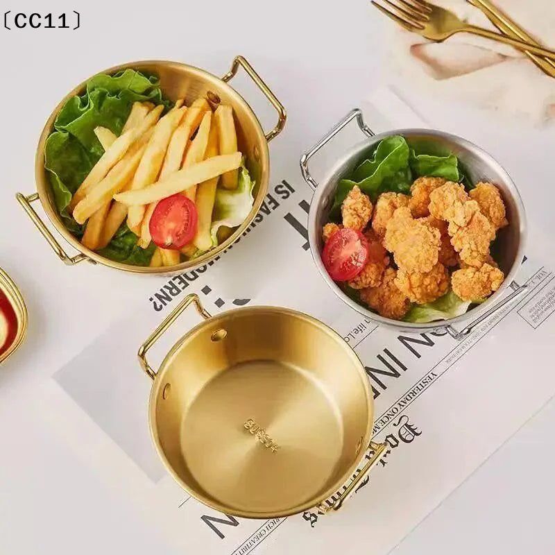 304 Stainless Steel Instant Noodle Bowl Korean Rice Wine Handle Salad Vue