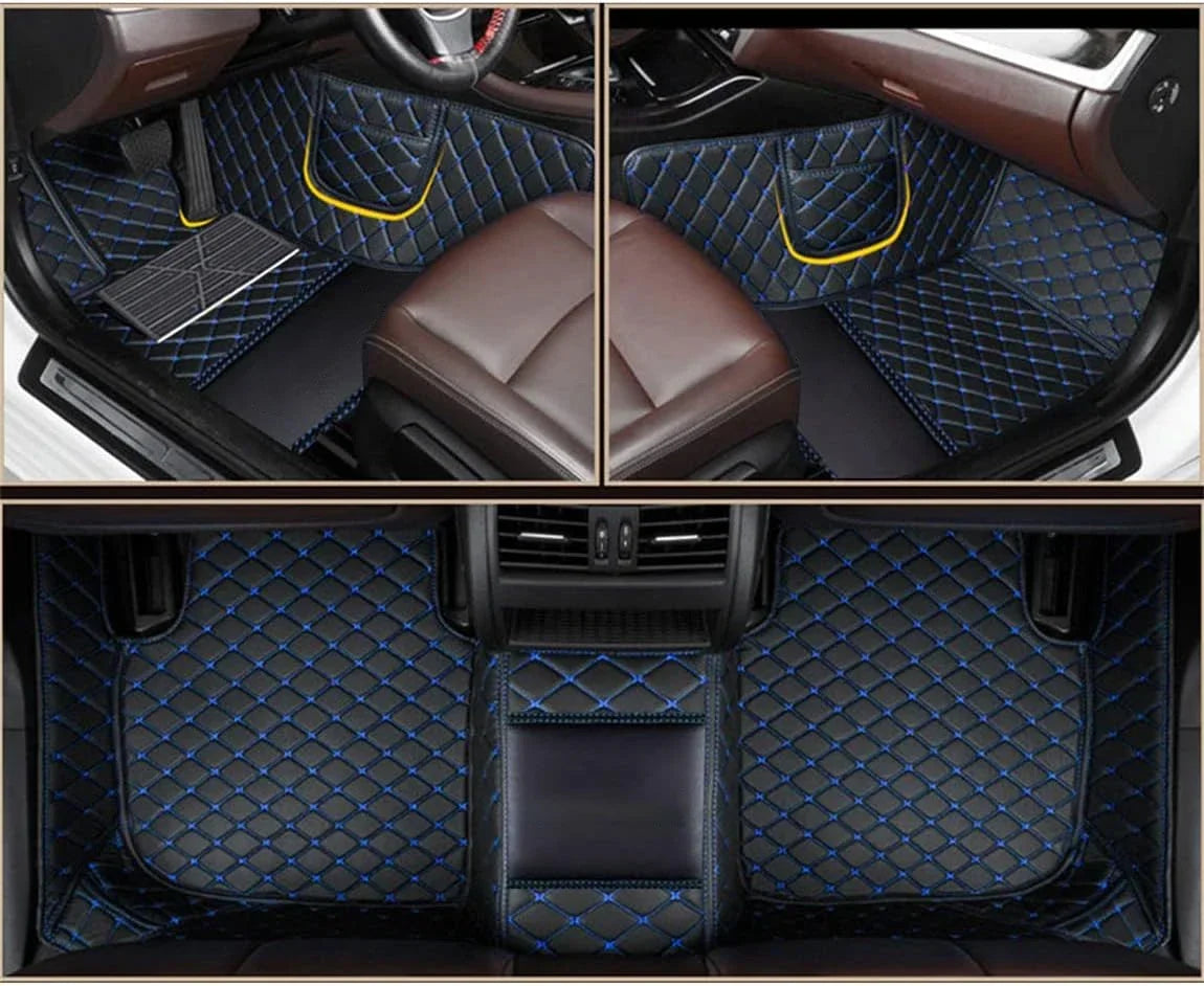 5D leather waterproof Custom Car Floor Mats For BMW 1er Coupe E82 Convertible E88 2007-2013 Auto Carpets Foot Coche liners Vue Coupe E82 A-black blue