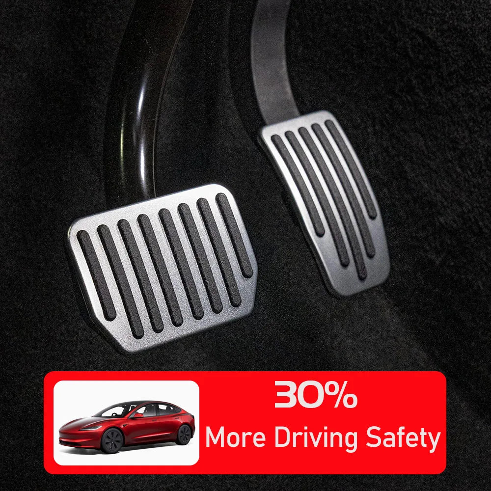 Aluminum Alloy Accelerator Gas Fuel Brake Rest Pads Mat For Tesla Model 3 Y Juniper 2025 2024 Foot Pedals Cover Car Accesories Vue