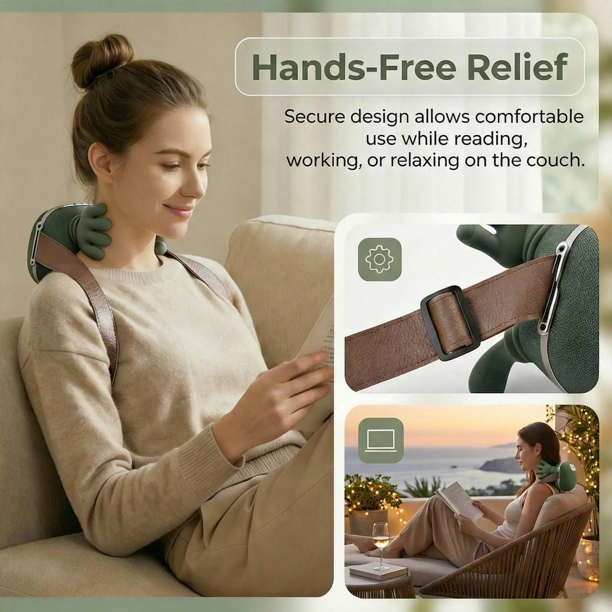 Shoulder and Neck Massager with Heat Heated Massager, Simulates a Real Palm Massage for Comfort, Relax Muscle Tension Vue