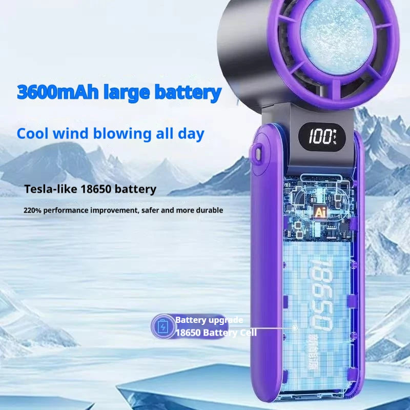 Portable Turbo Handheld Fan 3600mAh Rechargeable 100 Speeds