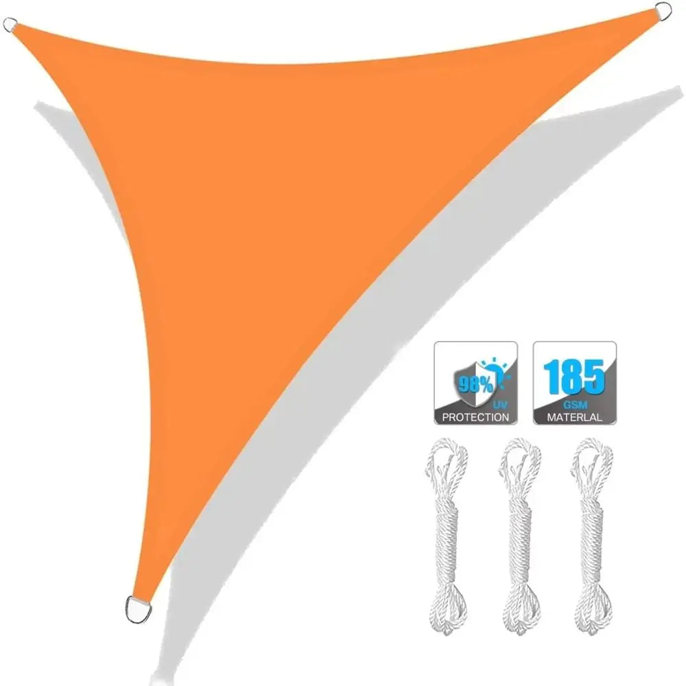 Triangle Waterproof Sun Shelter 3x3x3M Size With Ropes Outdoor Canopy Portable 95% UV Block Shade Sail Pool Area Vue