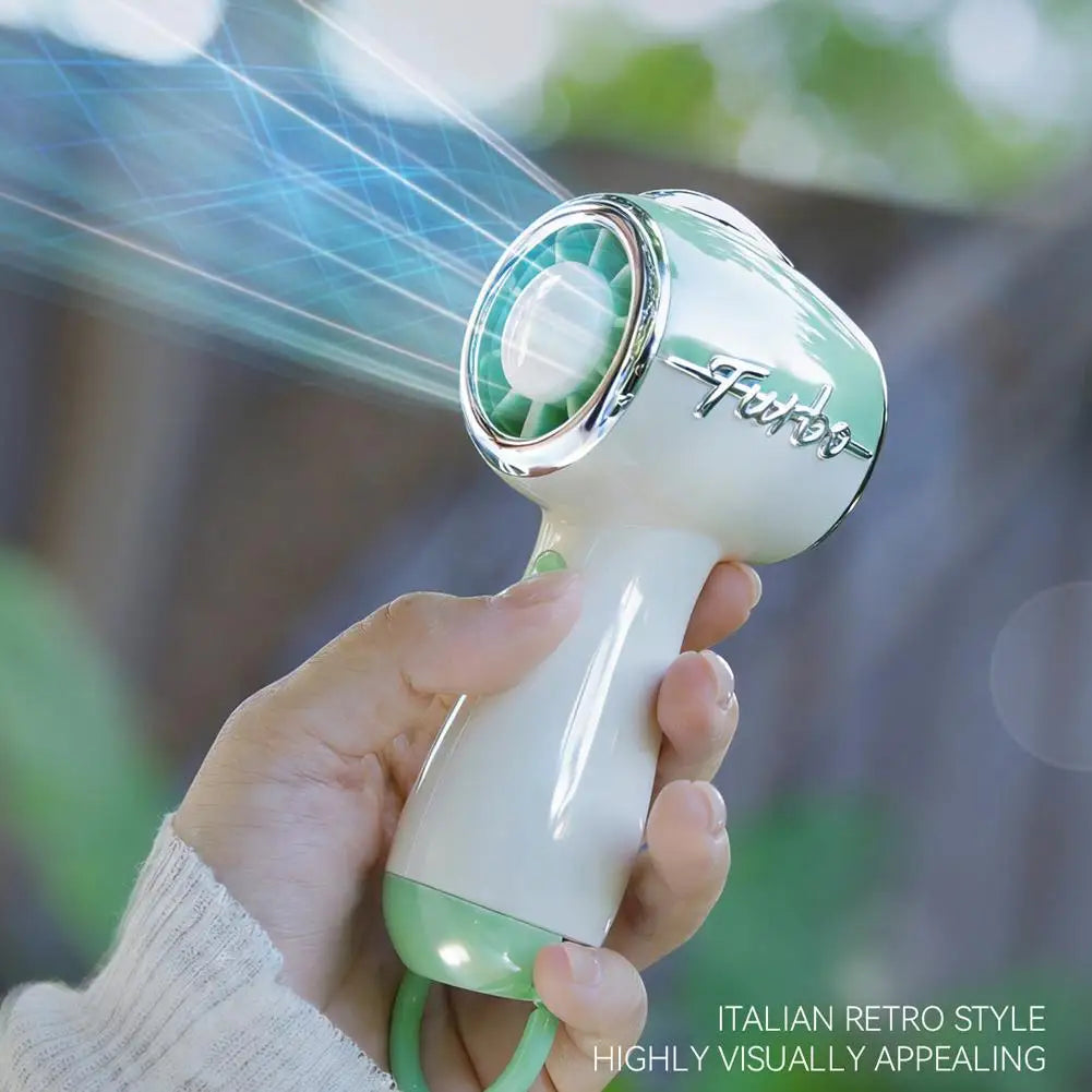 Silent Turbine High-speed Home Handheld Type-C Charge Fan Mini Cooling Electric Fan Portable Super Powerful Wind Electric Fan Vue
