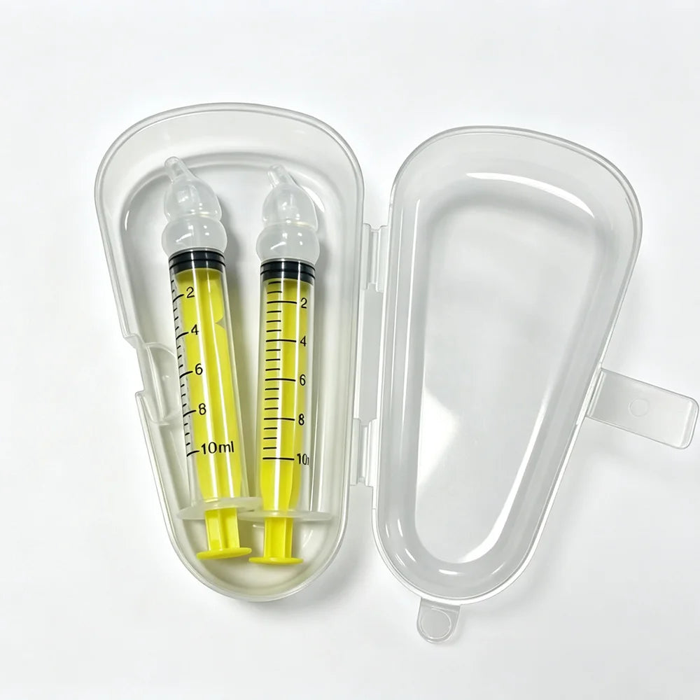 vvocci Nasal irrigator Cartoon Nasal Aspirator 10ml Syringe-style Baby Oral Suction Baby Nasal Irrigator Baby Snot Cleaner Vue Boxed 10ml Yellow