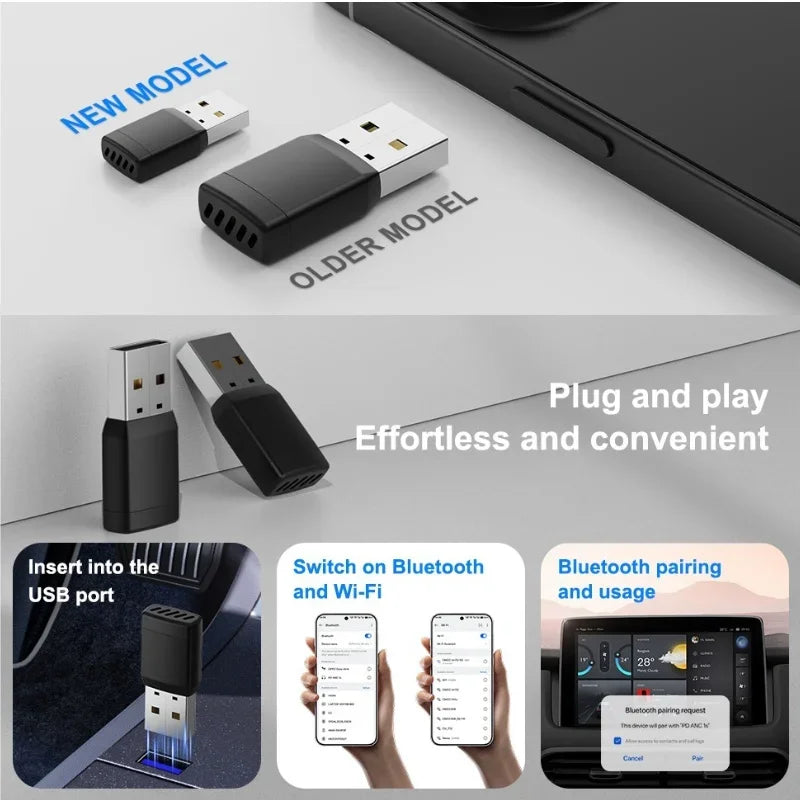 Mini Wireless CarPlay Adapter Android Auto Wireless Dongle Wifi 5.8G Auto Connect Box For iphone Android Phone For Volvo Benz VW Vue