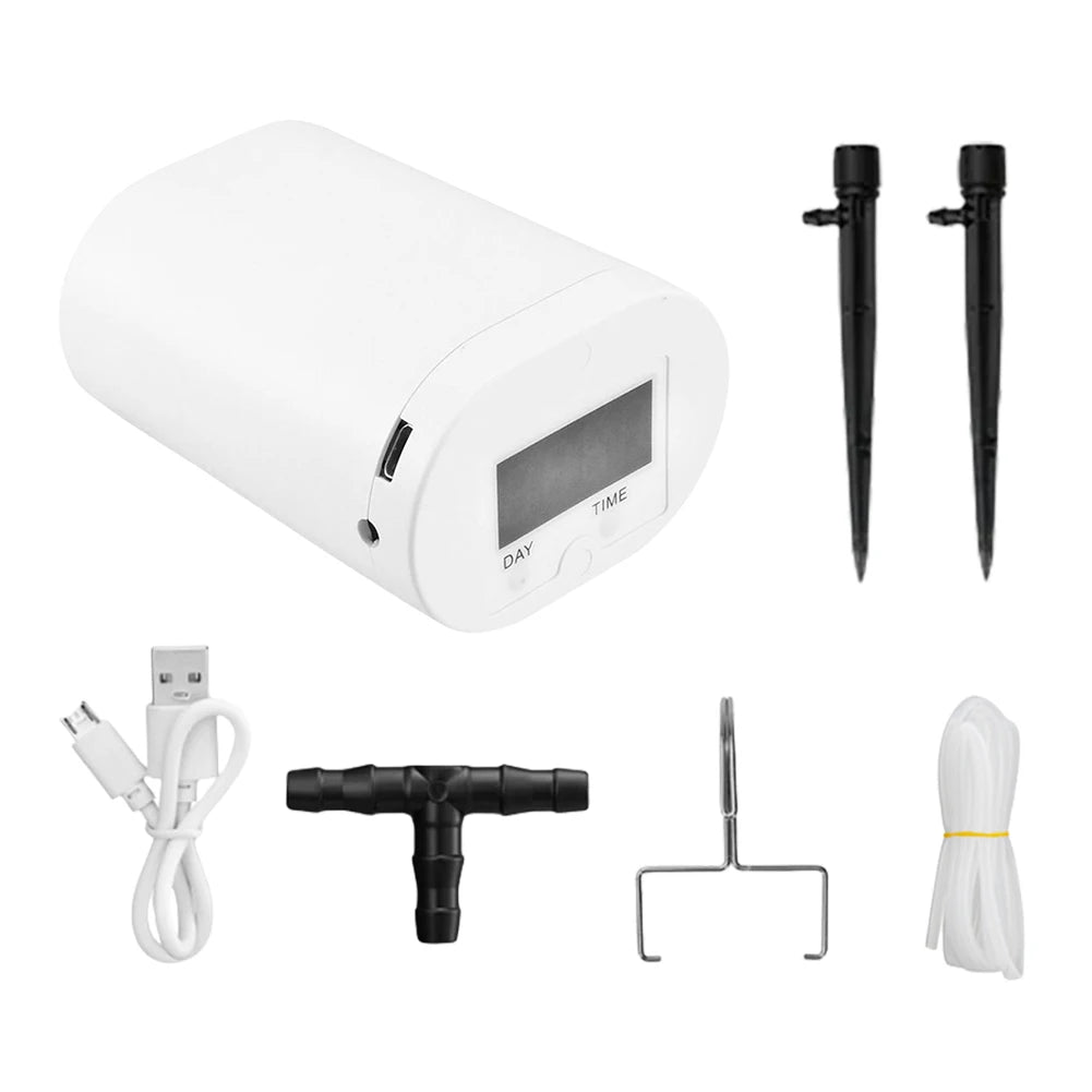 Automatic Plant Flower Watering Pump 2/8/16 Heads Pump Self-Watering Kit Automatic Timer Waterers Drip Irrigation Garden Tool Vue 2 Heads Pump