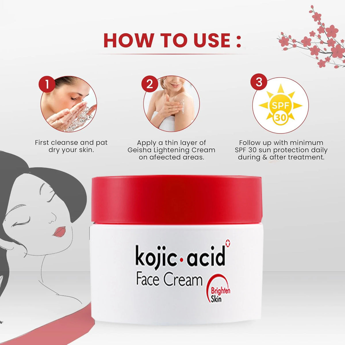 Kojic Acid Cream Skin Whitening Cream Anti Aging Brighten Fade Stubborn Dark Spots Moisturiz Nourish Facial Skin Care With Soap Vue