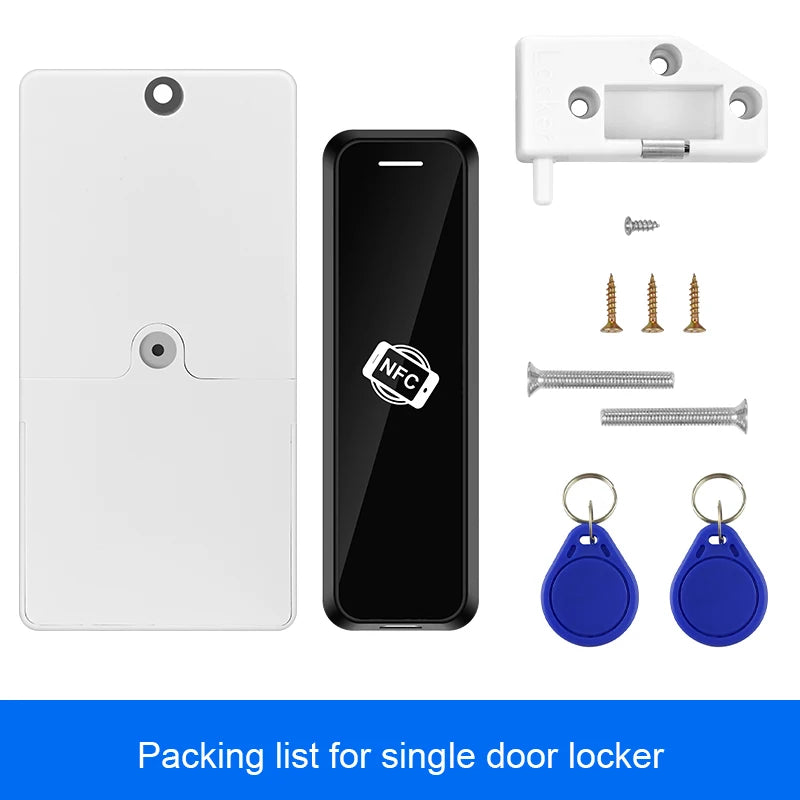 Smart NFC Locker Lock Keyless 13.56MHZ M1 Card Cabinet Lock Support Private/ Public mode Vue Single door locker