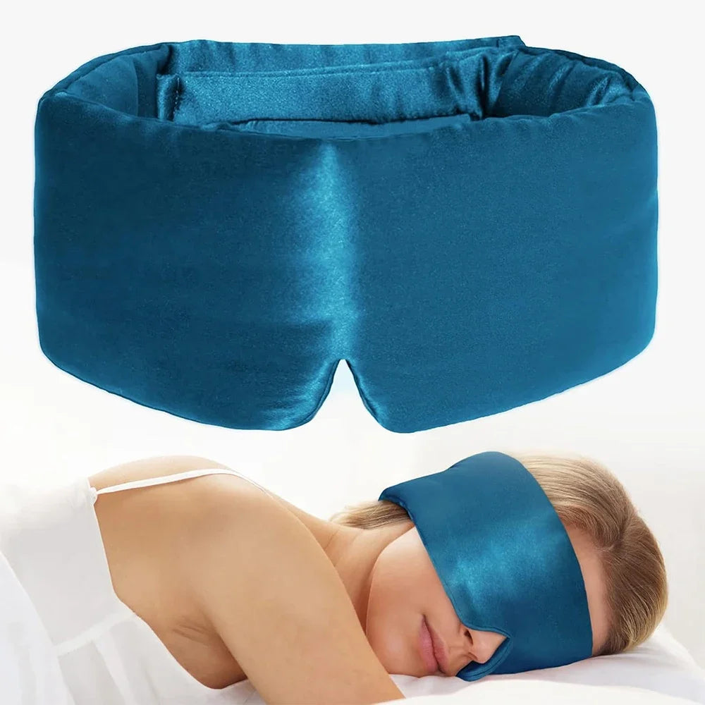 Mulberry Silk Sleeping Mask Eyepatch Blocking Light Eyemask Eyeshade Vue Navy Blue