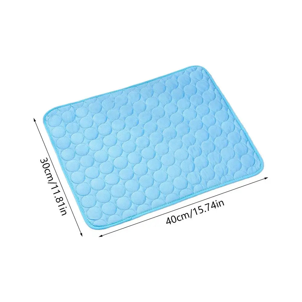 Ice-Silk Pet Cooling Mat, Breathable Washable Tear-Resistant Summer Pad, Portable Cool Mat for Dogs Cats, Camping Travel Beach Vue XS
