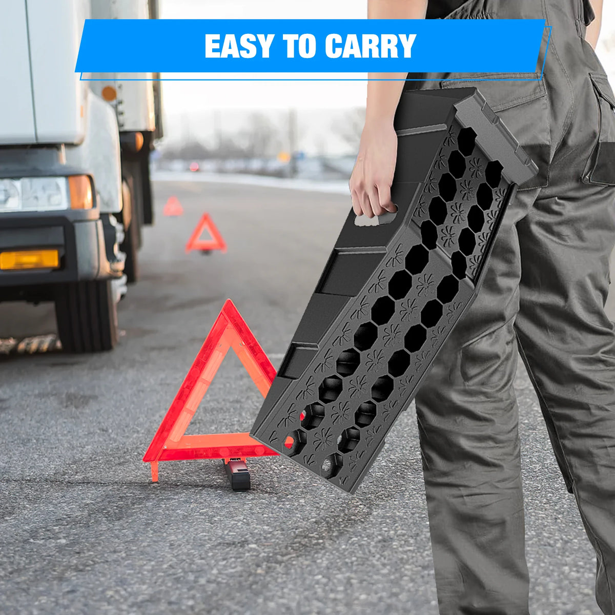 Nilight Car Leveling Ramps Levelers Lightweight Travel , Portable Vehicle Service Ramp 6.7" Lift Heavy Duty Truck Ramps for Home Garage Maintenance, 16,000lb. GVW Capacity Per Pair Vue