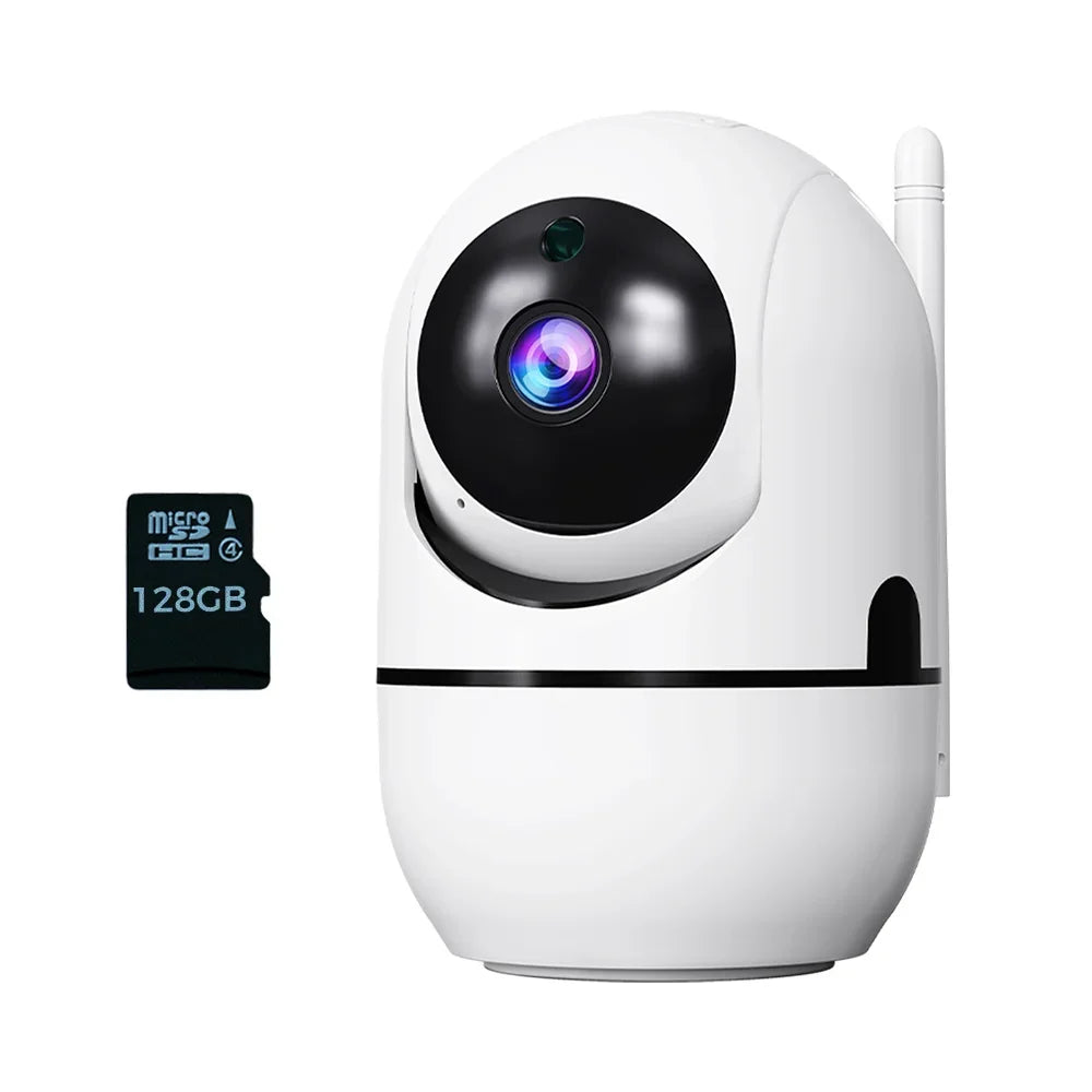 8MP WiFi Indoor Security Camera – AI Tracking & Night Vision Indoor Security Camera Vue 128G SD Card EU Plug