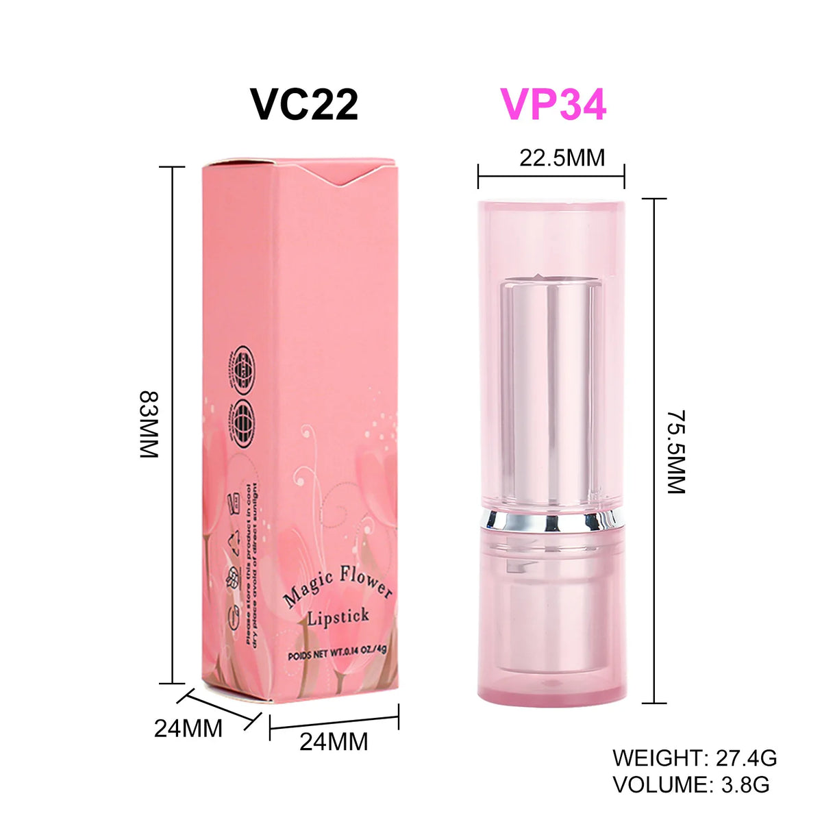 Magic Flower Lipstick Colors Changing Lips Plumper Creamy Lip Balm Moisturizing Makeup Waterproof Natural Pink Vegan Custom Logo Vue