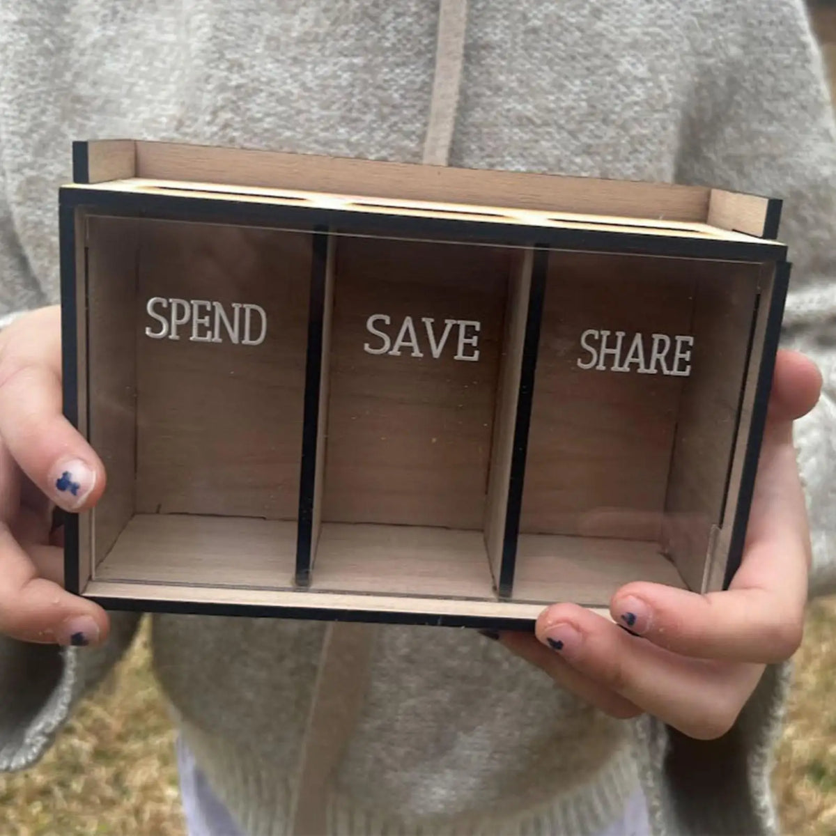 Money Bank for Adults Wooden 3 Compartments Removable Coin Saver Money Storage Organizer for Home Decoration Coin Banks Vue