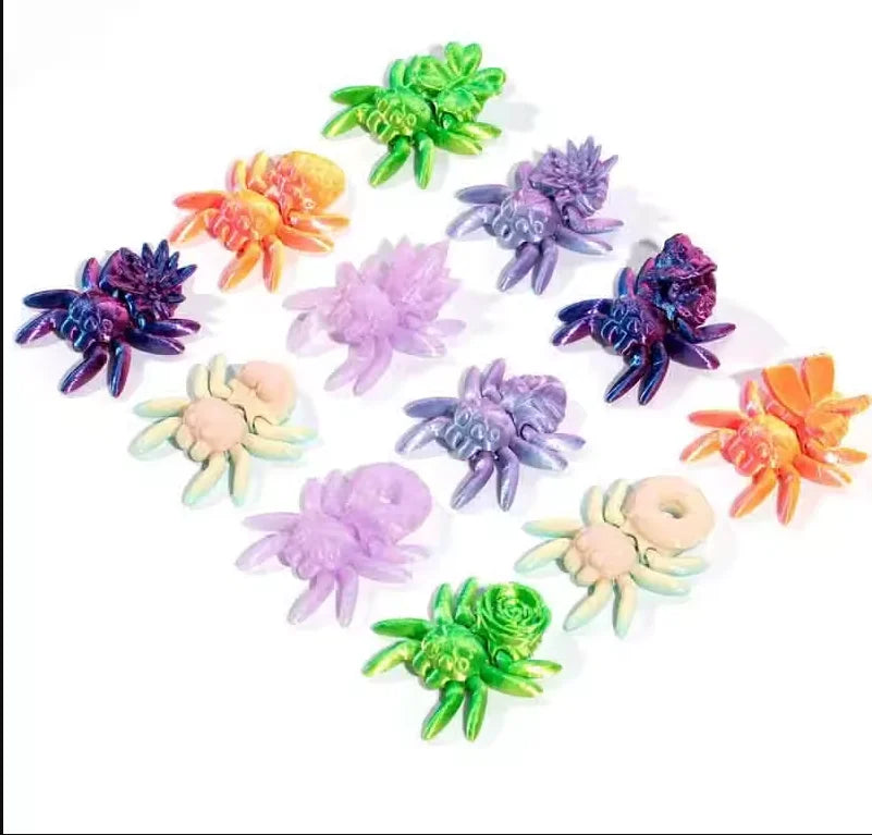 10PC 3D Printing Simulation Spider Toy Movable Joints Hand Assembled Home Decoration Creative Model Desktop Decoration Micro Lan Vue