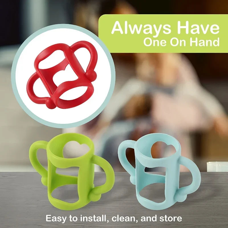 Easy Grip Handle vvocci Silicone Bottle Handle For Narrow Baby Bottles Can Accommodate Most Bottles - BPA-free Soft Silicone Vue