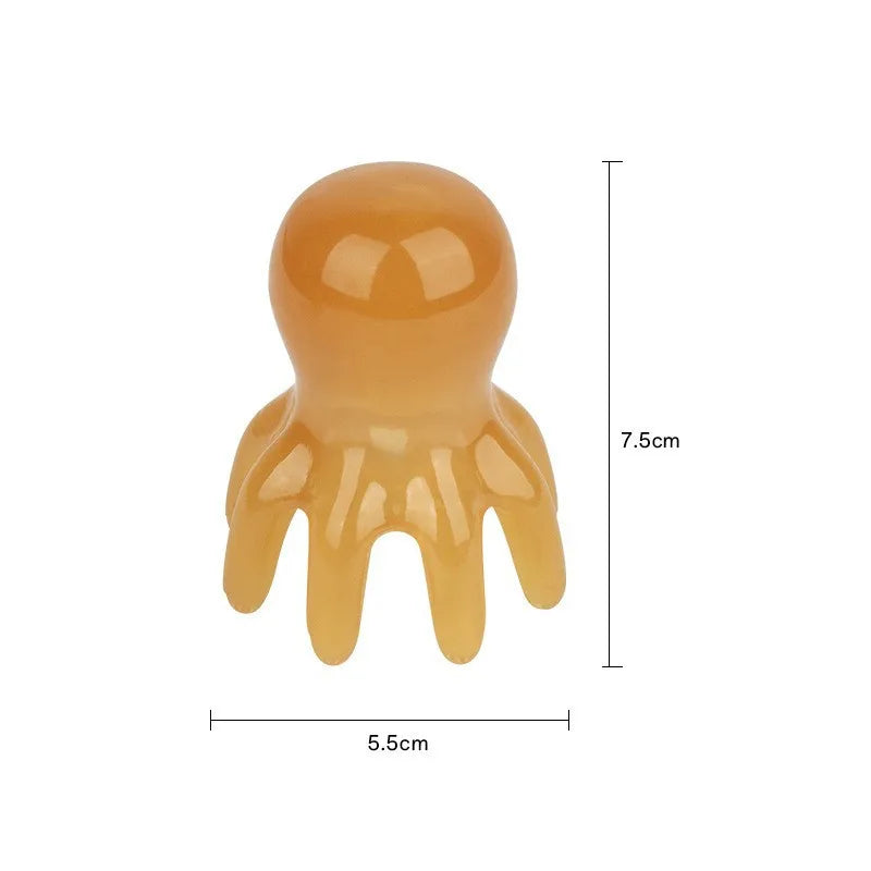Octopus Head Massager Comb Head Meridian Manual Acupressure Tool Portable Spa Gua Sha Massage Comb Vue