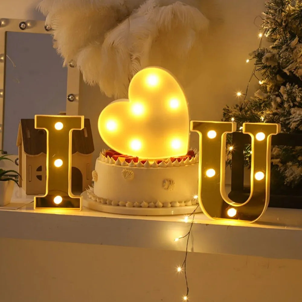 1pc 6.3in LED Alphabet & Number Lights,16cm Plastic Letters Decoration Lights For Home, Wedding,Proposal,Birthdaye Hanging Decor Vue