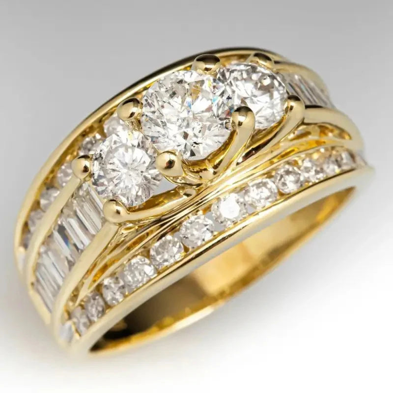 Huitan Women's Cubic Zirconia Engagement Ring | Wedding Band Engagement Ring Vue T0954 10