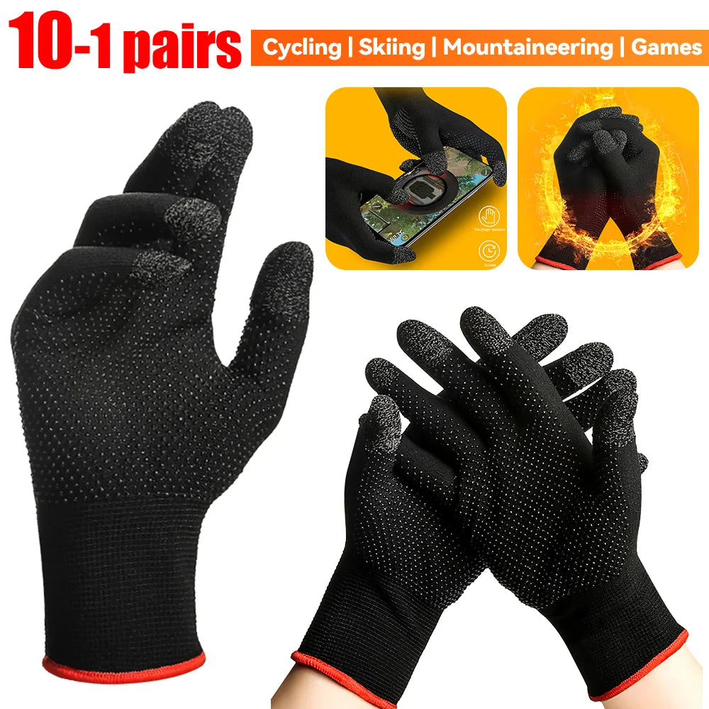 1-10Pair Anti Slip Touch Screen Gloves Breathable Knit Thermal Gloves for Gaming Biking Motorcycle Gloves Sports Full Finger Vue