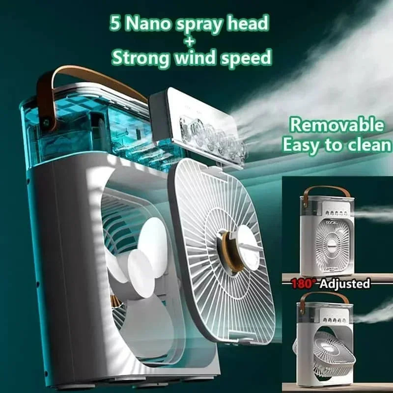 Portable 3 In 1 Fan AIr Conditioner Household Small Air Cooler LED Night Lights Humidifier Air Adjustment Home Fans Dropshipping Vue