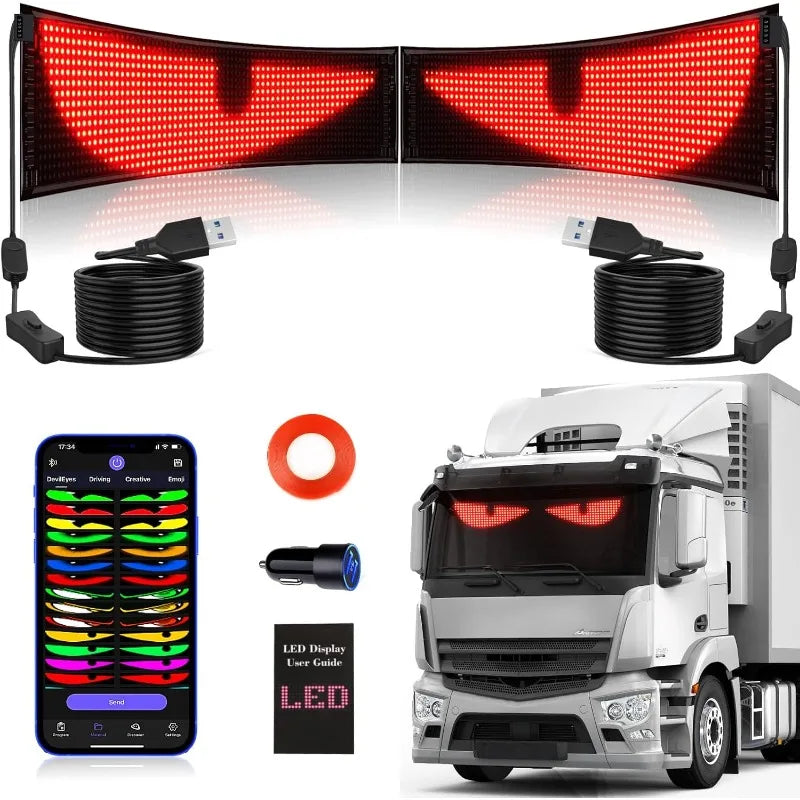 LED Matrix Pixel Panel, Scrolling LED Sign APP USB 5V Flexible Addressable RGB Pattern Graffiti Scrolling Text Animation Display Vue