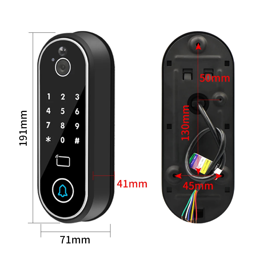 Visual Intercom System Support Tuya APP Access Control System Infrared Night Vision RFID Card ID+IC with Monitoring Storage NFC Vue