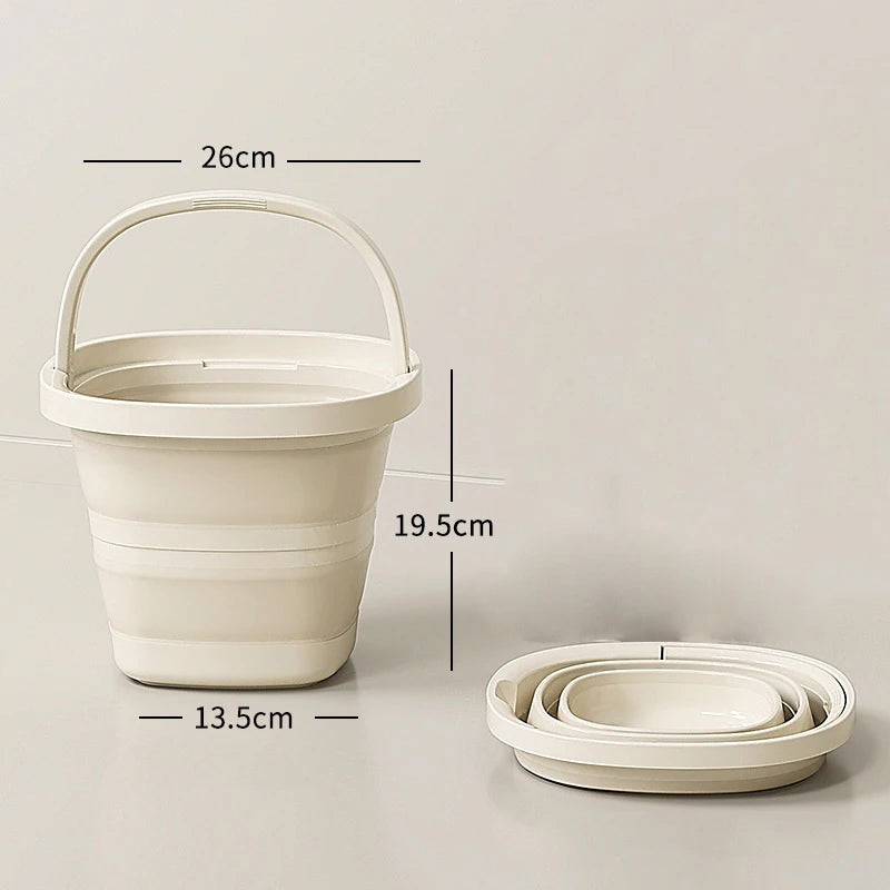 Folding Water Bucket, Large-capacity Multifunction Thickened Hand-held Bucket Outdoor Fishing Plastic Water Bucket〔CC11〕 Vue A1
