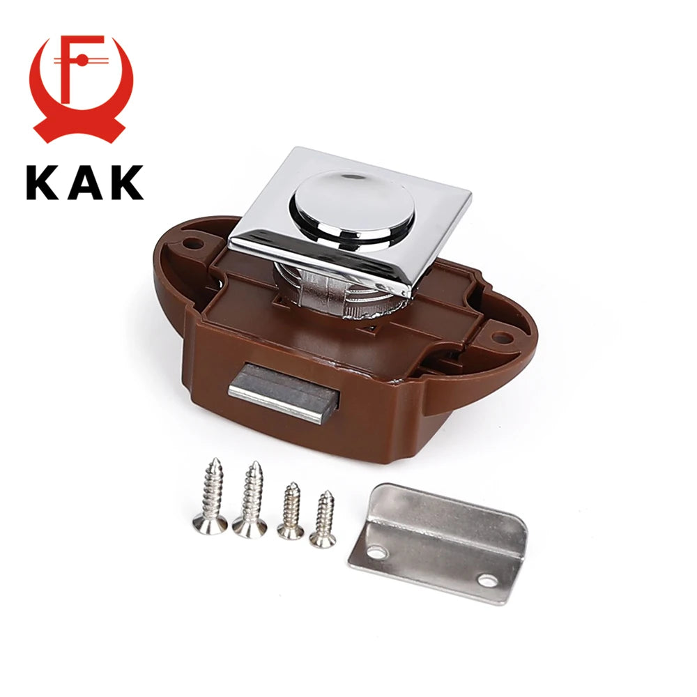 KAK 5pcs Camper Car Push Lock RV Caravan Boat Motor Home Cabinet Drawer Latch Button Locks Keyless Furniture Door Lock Hardware Vue