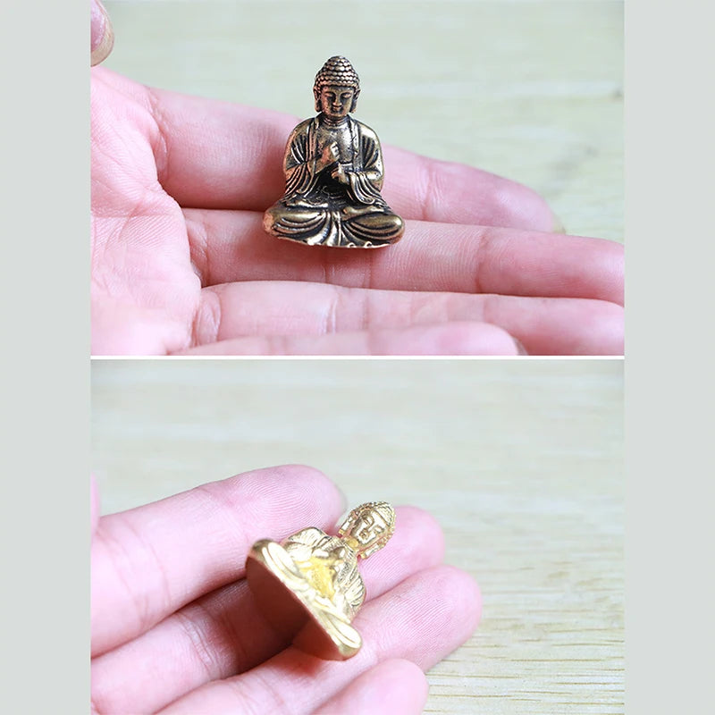 2Colors Pure Brass Miniature Shakyamuni Buddha Decoration Home Decor Miniature Figurine Vue
