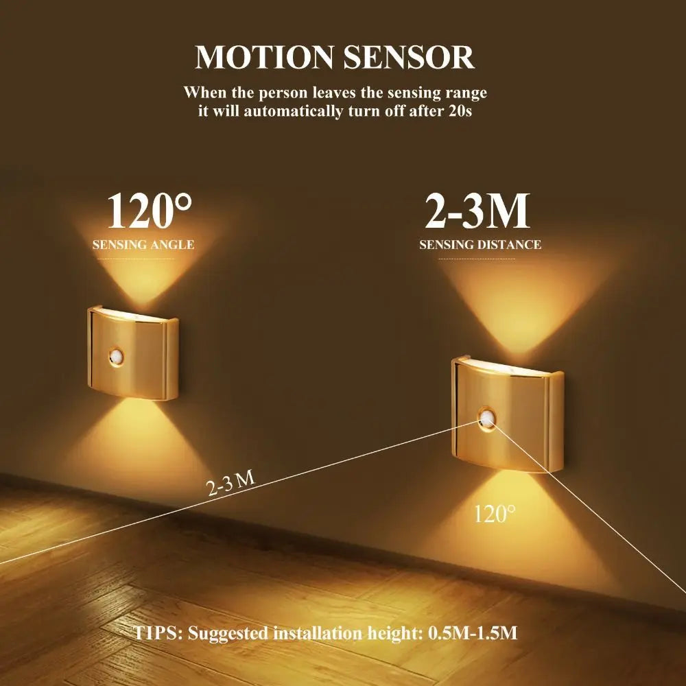 Infrared Sensor LED Induction Wall Lamp 3 Color/Neon light Magnetic Installation PIR Sensor Wall Sconce Multi-functional Vue