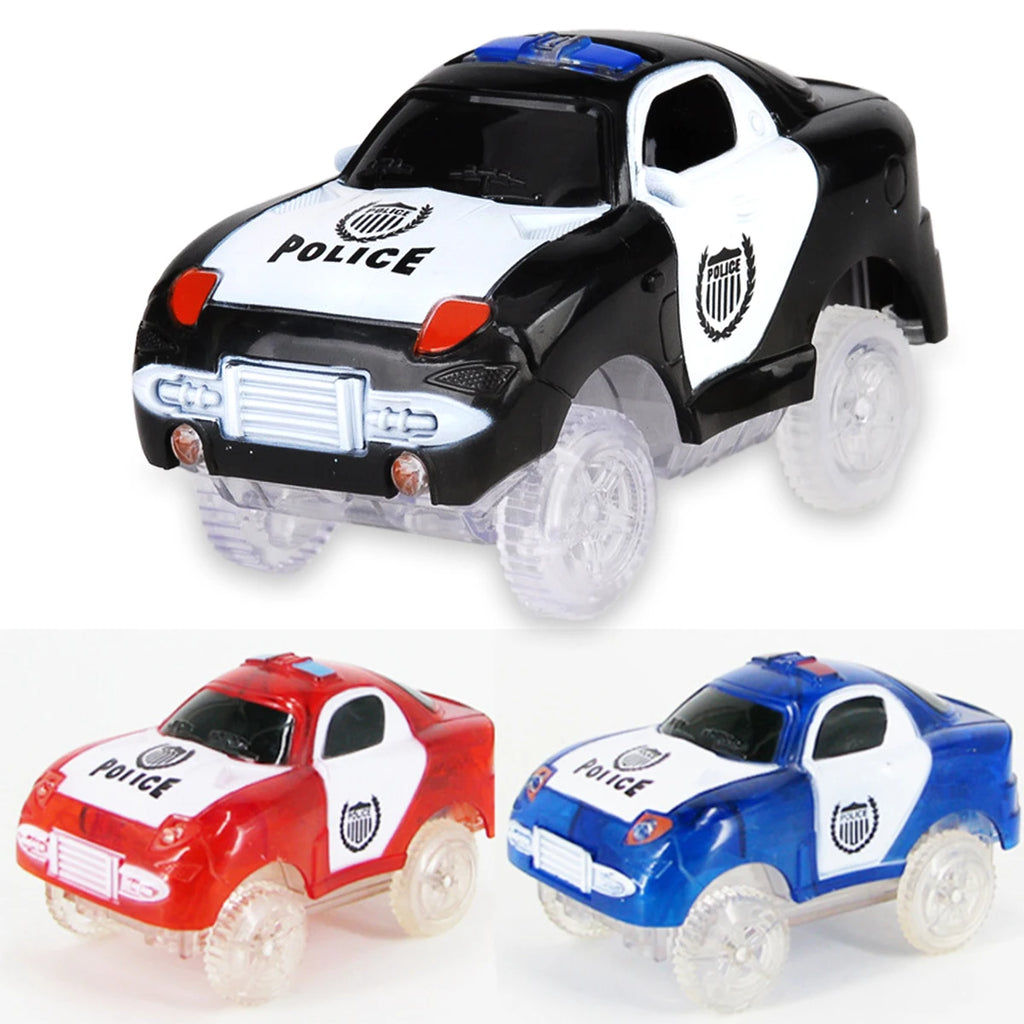 Mini Tracks Cars, LED Light Race cars for Magic Tracks Glow in the Dark, Compatible with Most Car Tracks Gifts for Kids Vue