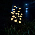 Solar Rose Garden Tree Lights 20 LED Colourful Solar Flower Lights Outdoor Patio Waterproof Christmas Decor Holiday Party Vue Warm White