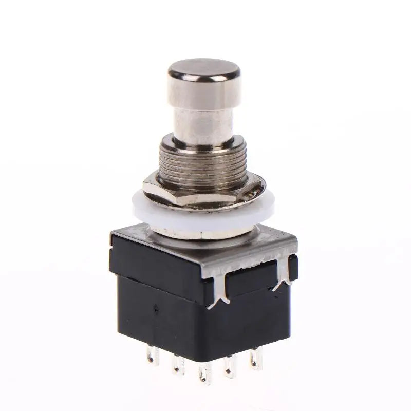 1/3Pcs Button Direct Conversion Switch 9 Pin 3PDT Latching Guitar Switch Guitar Effects Pedal Box Stomp Foot True Bypass Vue Black x3pcs
