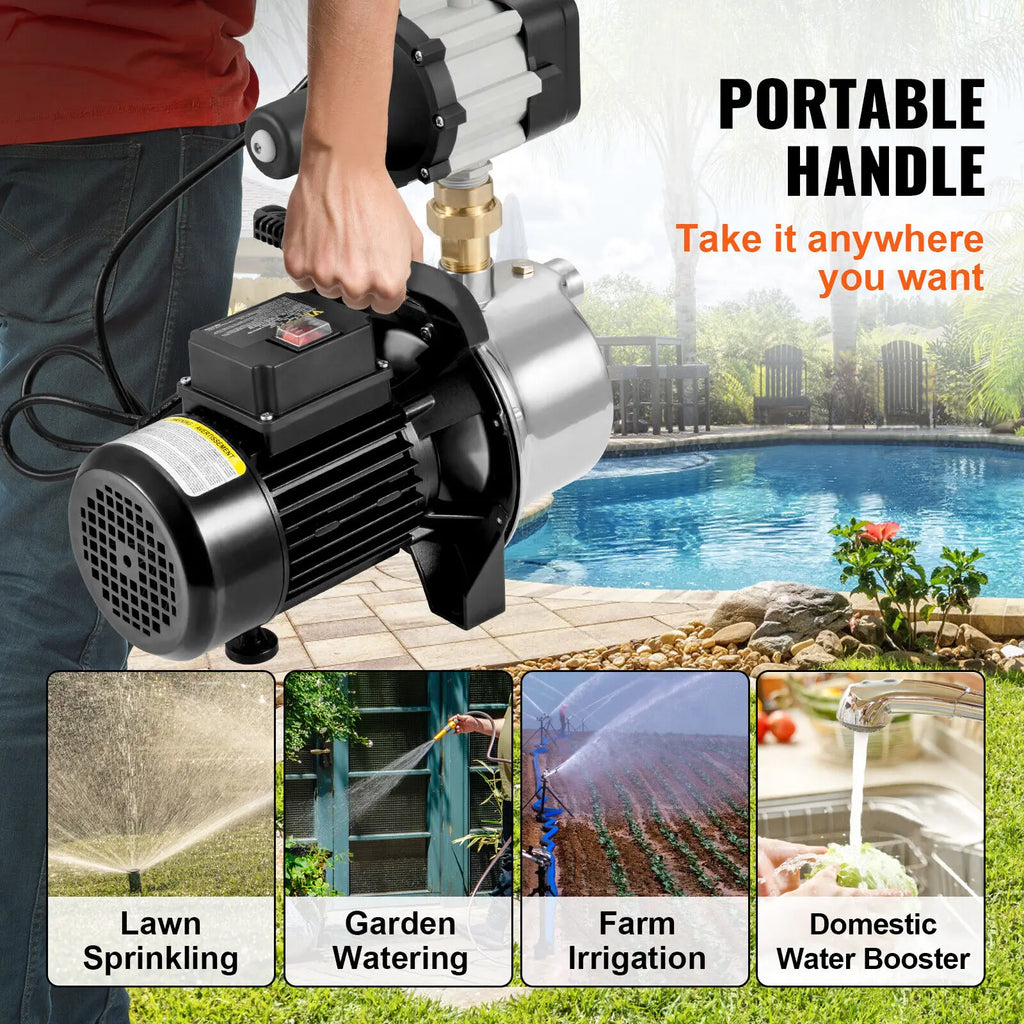 1HP Shallow Well Jet Pump – Auto Controller, 23 GPM Booster Shallow Well Jet Pump Vue