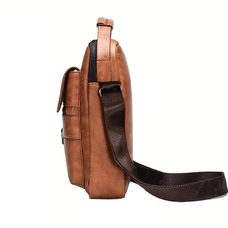 Vintage Office Messenger Structured Unisex Briefcase Crossbody