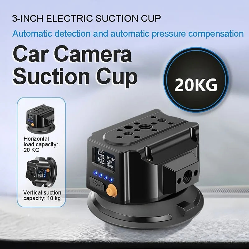 3-6inch Round Car Electric Suction Cup Shooting Bracket Vacuum Action Camera Car Internal and External Fixed Suction Cup Bracket Vue