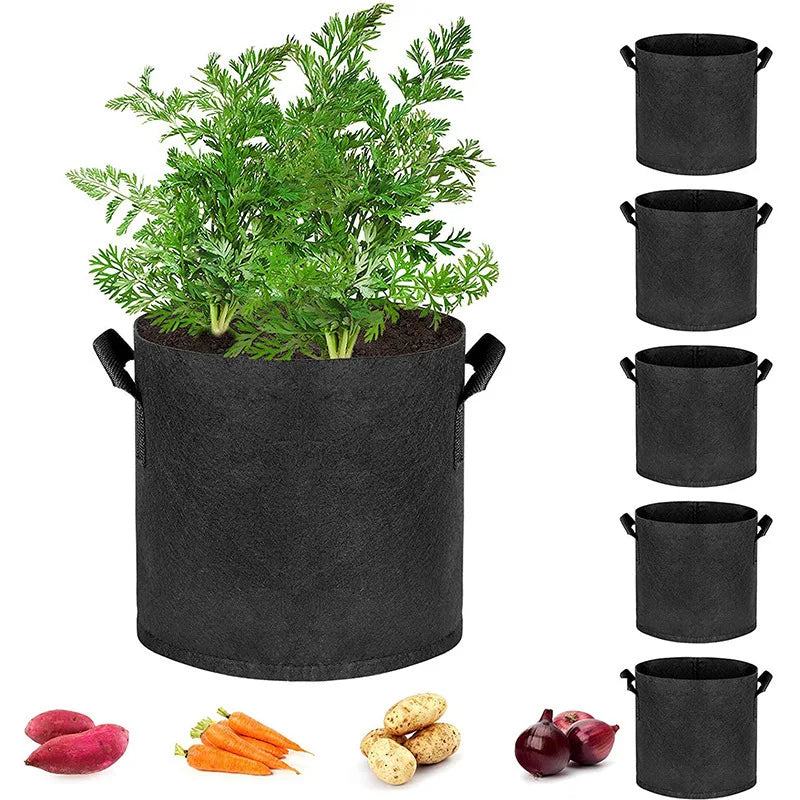 1-4PCS Felt Grow Bag Thickened Nonwoven Plant Pot for Bonsai Garden Balcony Vegetable Flower Aeration Container Vue
