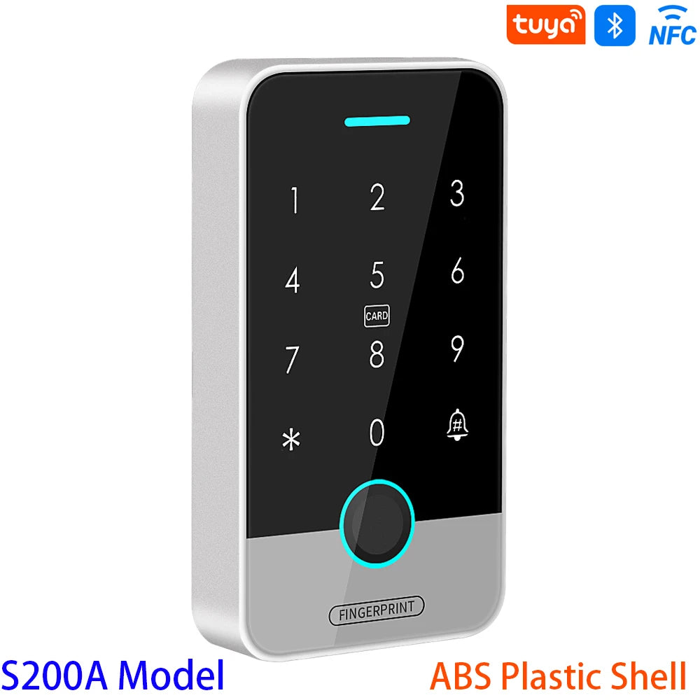 Waterproof Bluetooth Fingerprint Access Control Controller RFID Keyboard 13.56MHz Card for Use with Tuya App Vue s200a-TUYA