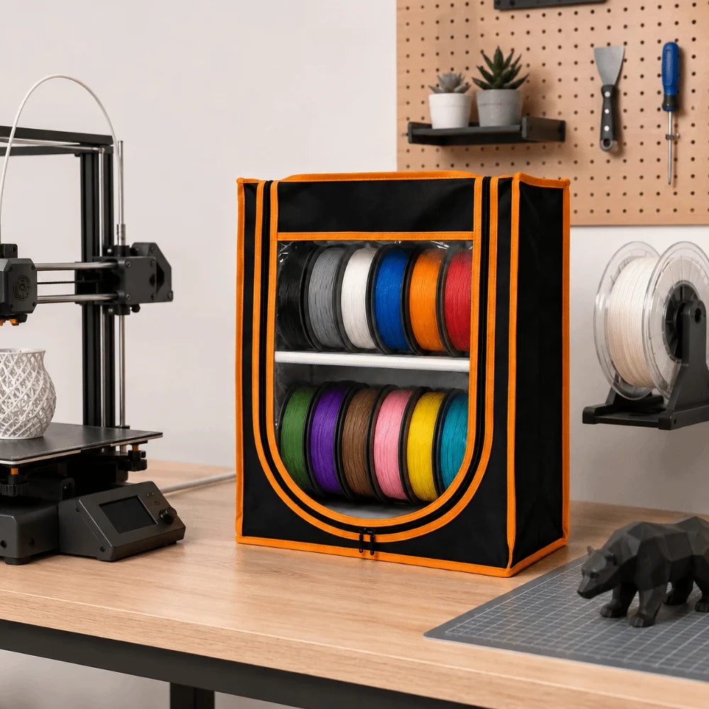 Dual Tier 3D Printer Filament Storage Rack Sealed Dustproof 3D Printing Filament Container Moisture-Resistant Large Capacity Vue