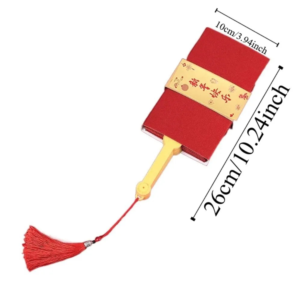 Traditional Fan Design Red Envelope Frosted Hollow Children's Money Bag Bonus Thickened Spring Festival Red Wallet Vue