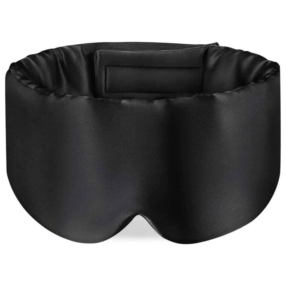 100 Mulberry Silk Sleeping Mask Eyepatch Blocking Light Eyemask Vue Black