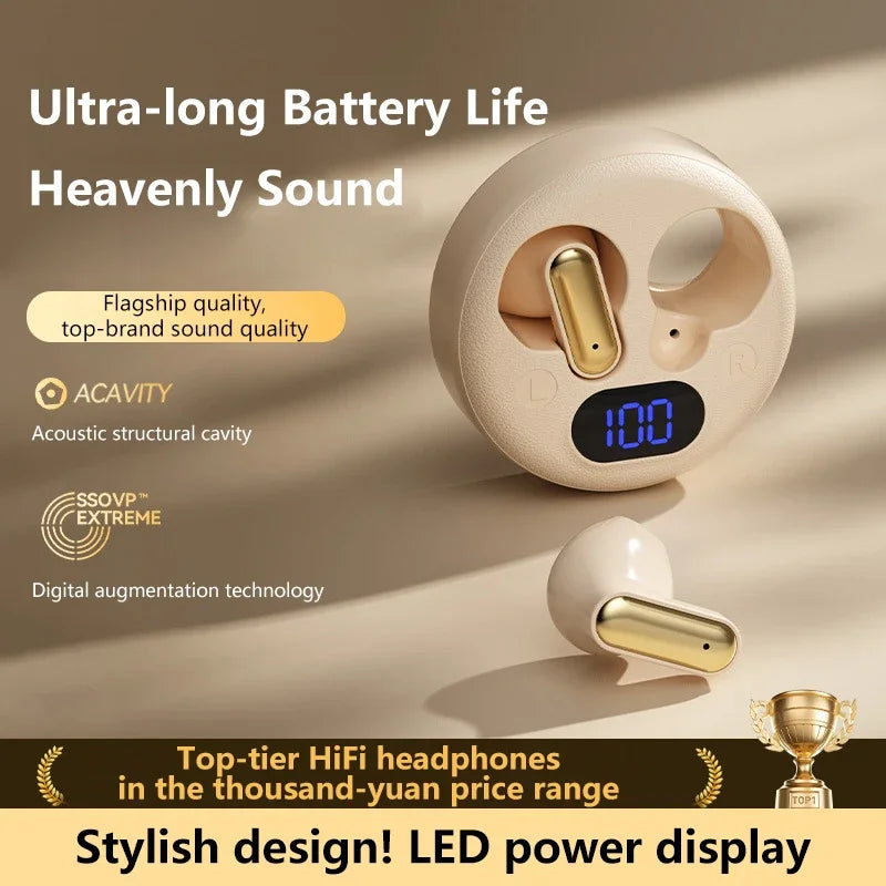 Wireless Bluetooth Sleep Headphones In-Ear Smart LED Display Bluetooth Headset Long Battery Life Gaming Headset For Apple Xiaomi Vue