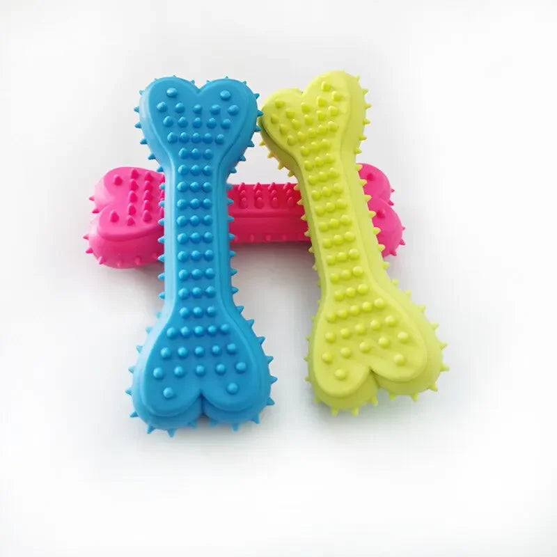 1PC Pet Chew Toy Soft Rubber Bite-resistance Bone Shape Teeth Grinding Chewing Toys for Small Dogs Training Pet Supplies Vue
